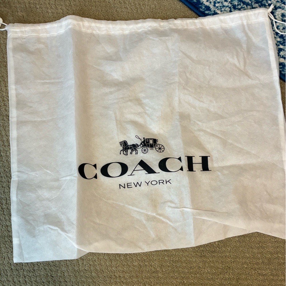 Coach White Dust Bag with Black Logo